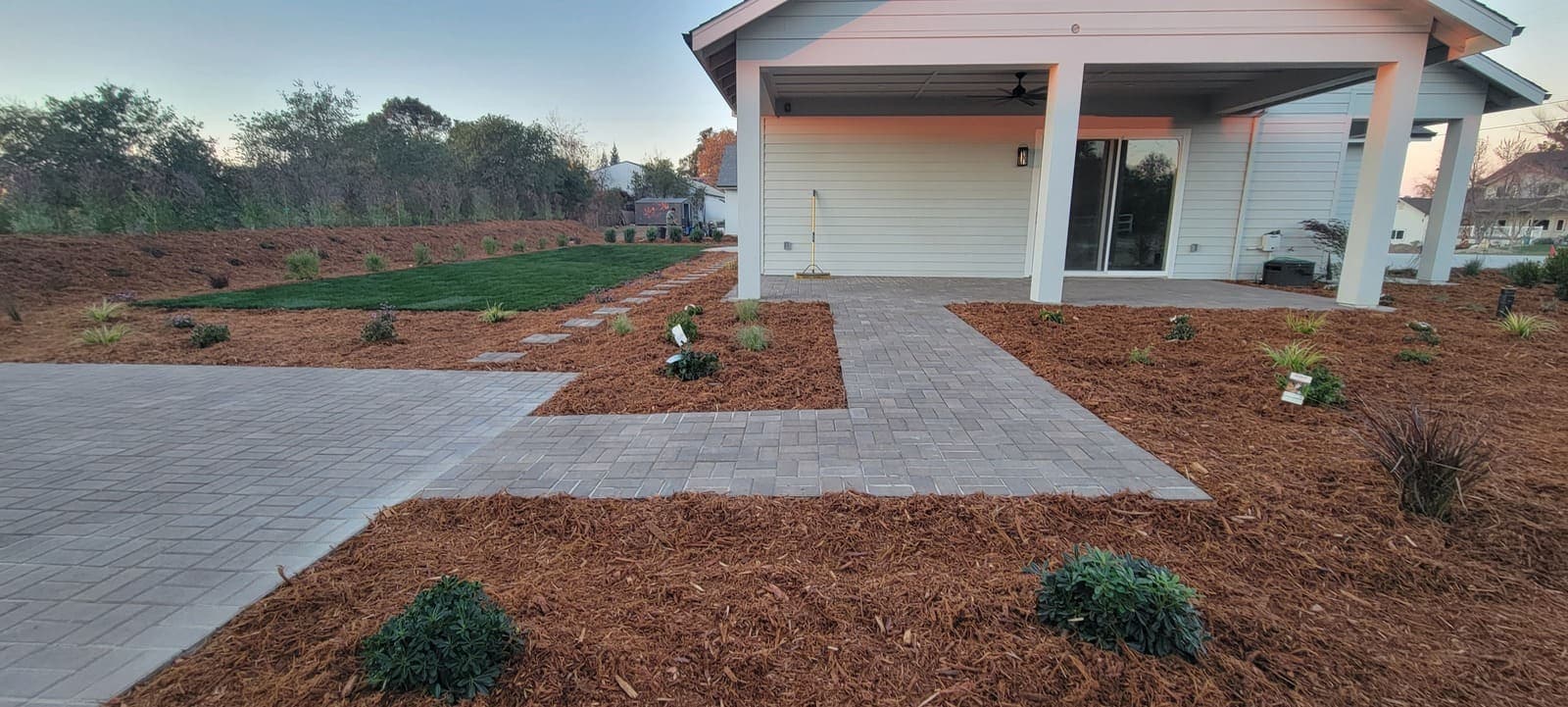 Beautiful outdoor living space and landscaping